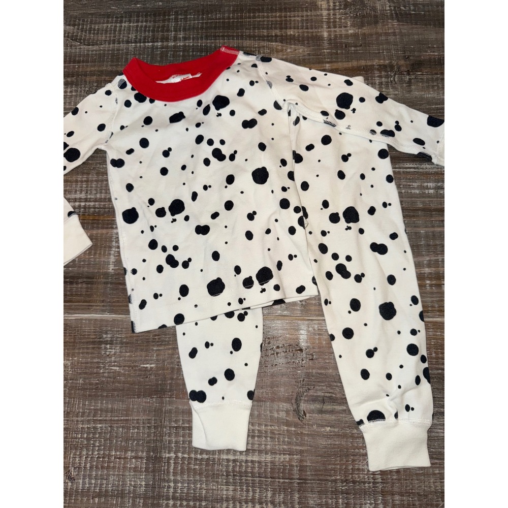 Hanna Andersson Kids Dalmatian Organic Cotton Pajama Set White Red US 2 80cm